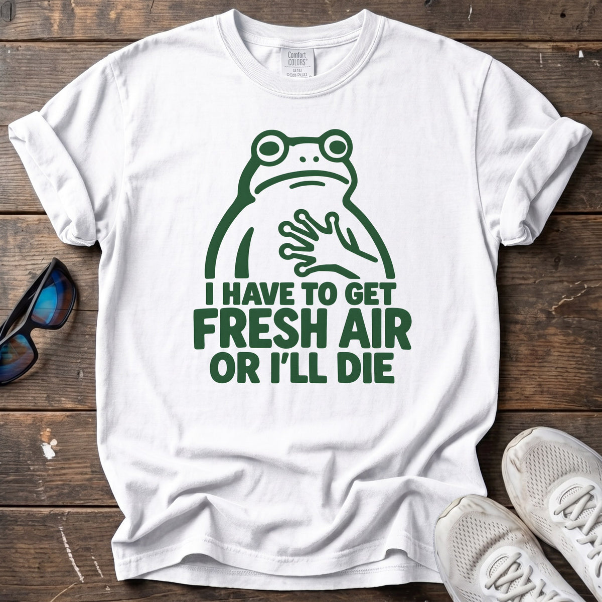 Fresh Air or Die Tee — White