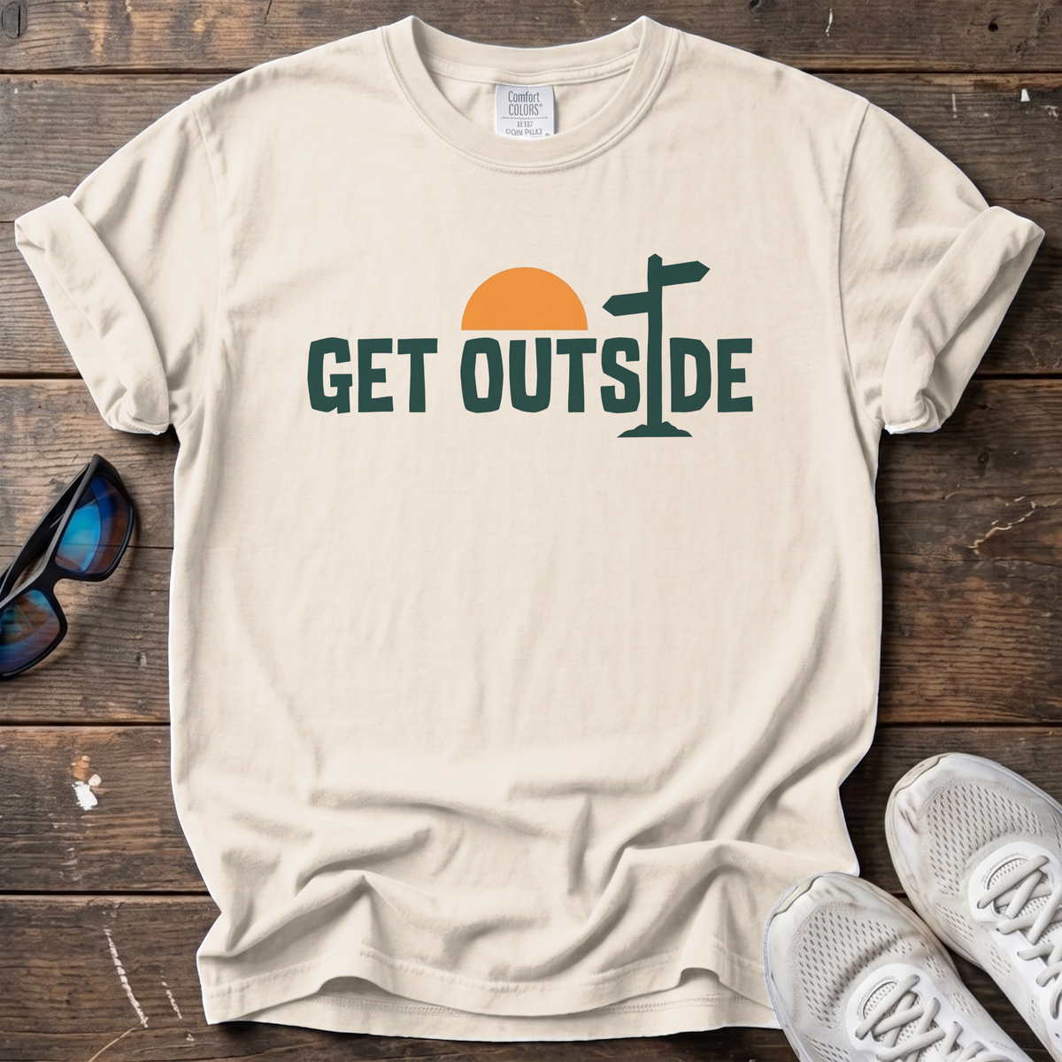 Get Outside Signage Tee — Ivory