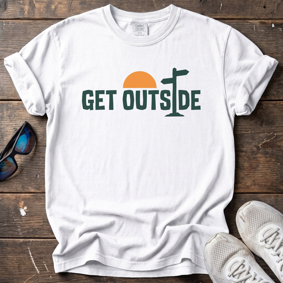 Get Outside Signage Tee — White