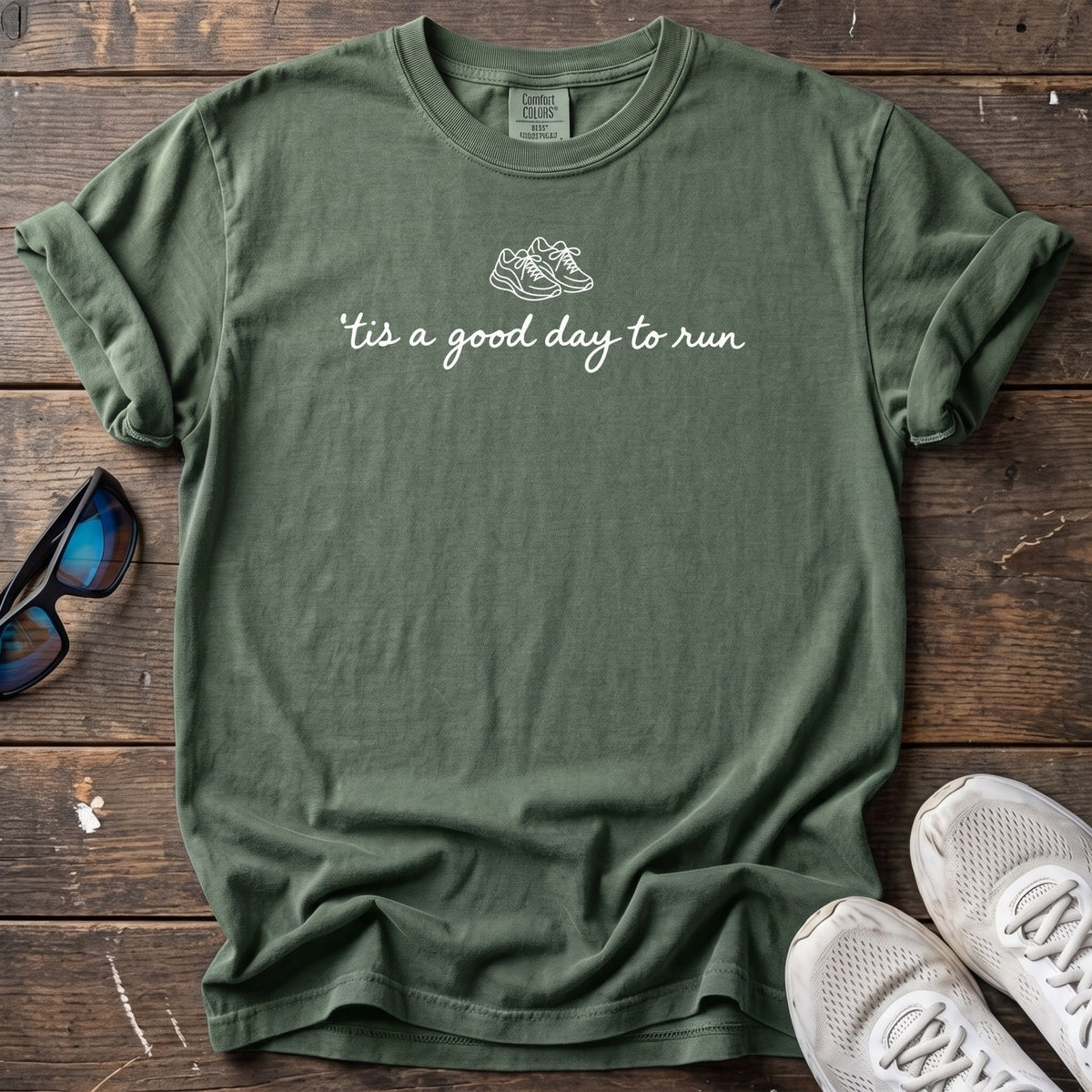 Good Day to Run Tee — Moss