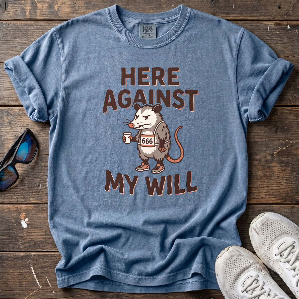 Here Against My Will Tee — Blue Jean