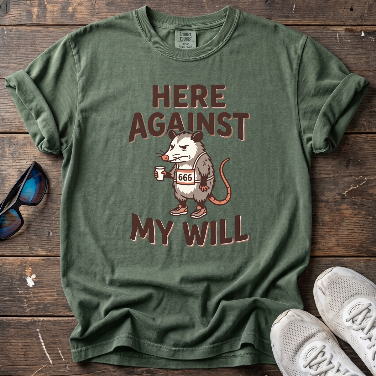 Here Against My Will Tee — Moss