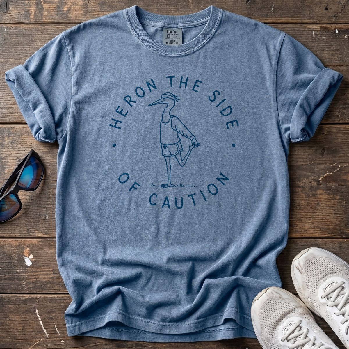 Heron Caution Tee — Blue Jean