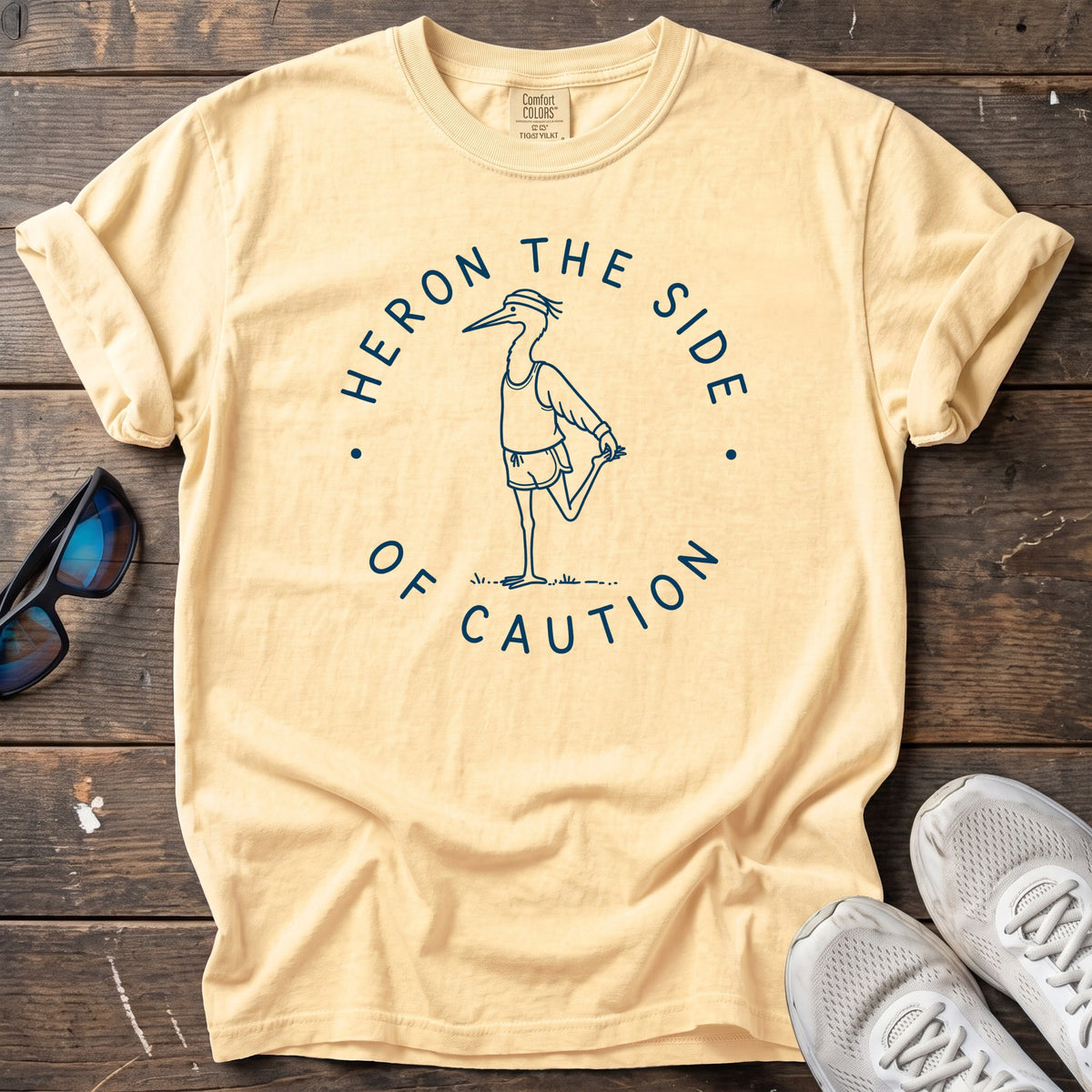 Heron Caution Tee — Butter
