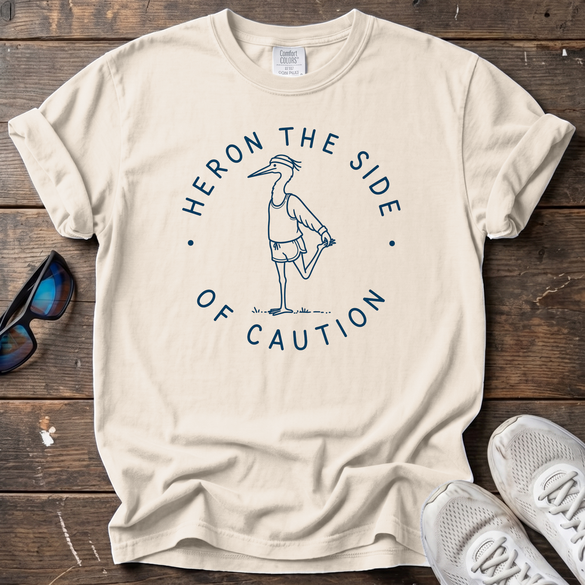 Heron Caution Tee — Ivory