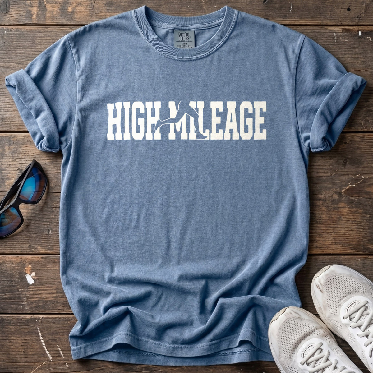 High Mileage Tee — Blue Jean