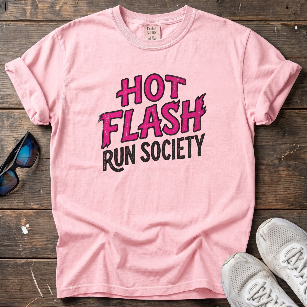 Hot Flash Run Society Tee — Blossom