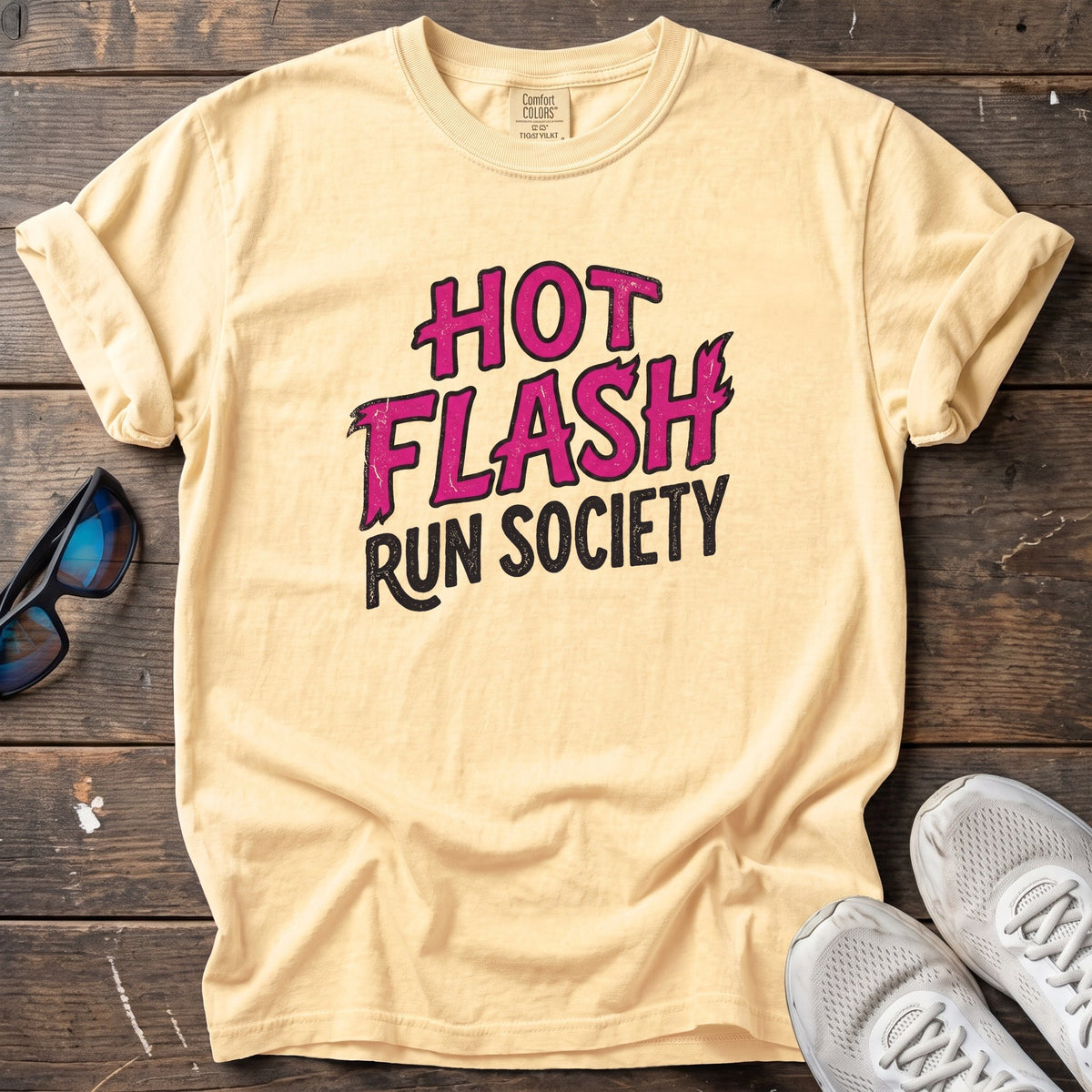 Hot Flash Run Society Tee — Butter
