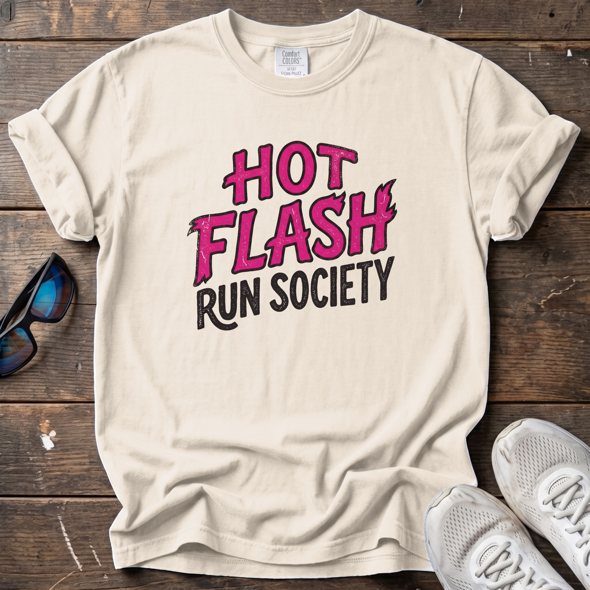 Hot Flash Run Society Tee — Ivory