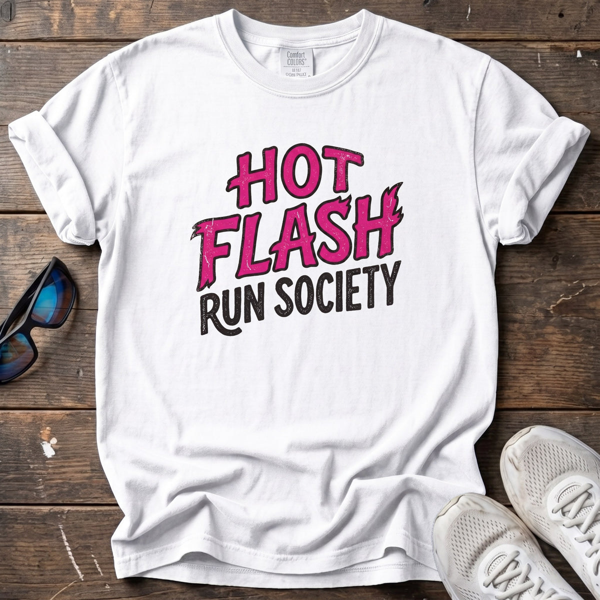 Hot Flash Run Society Tee — White