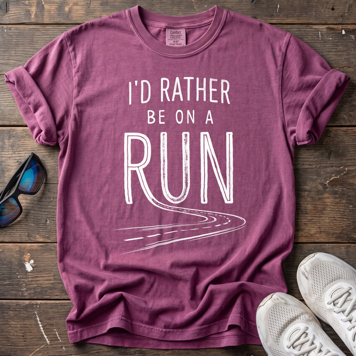 Rather Be on a Run Tee — Berry