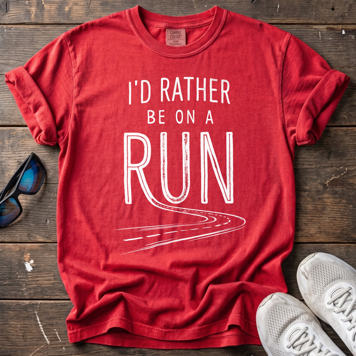 Rather Be on a Run Tee — Red