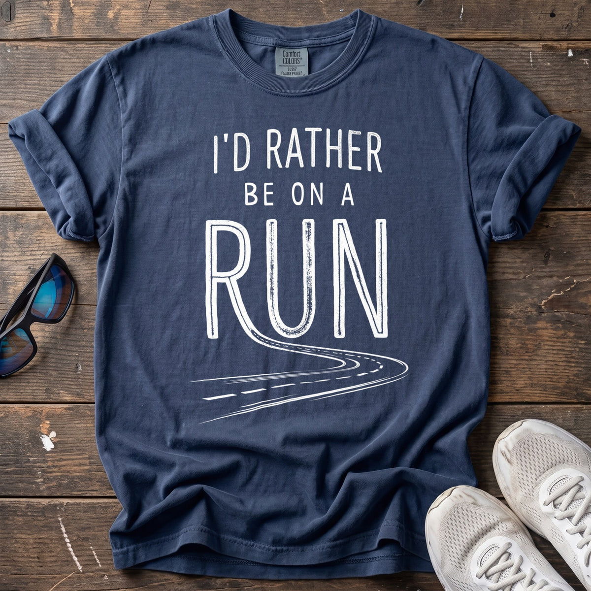 Rather Be on a Run Tee — True Navy