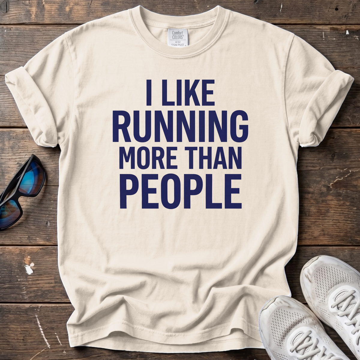 Running Over People Tee — Ivory