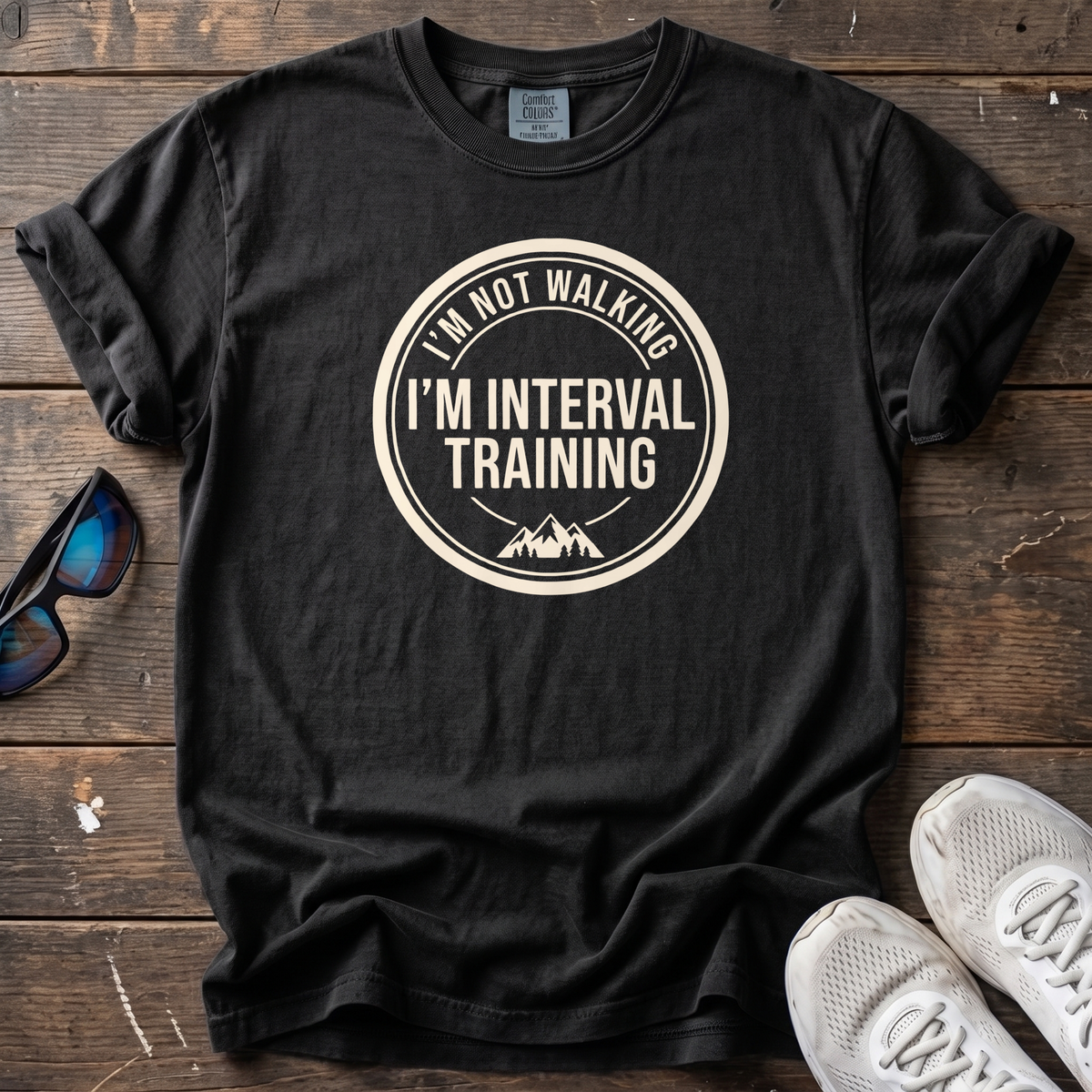 Not Walking, Interval Training Tee — Black