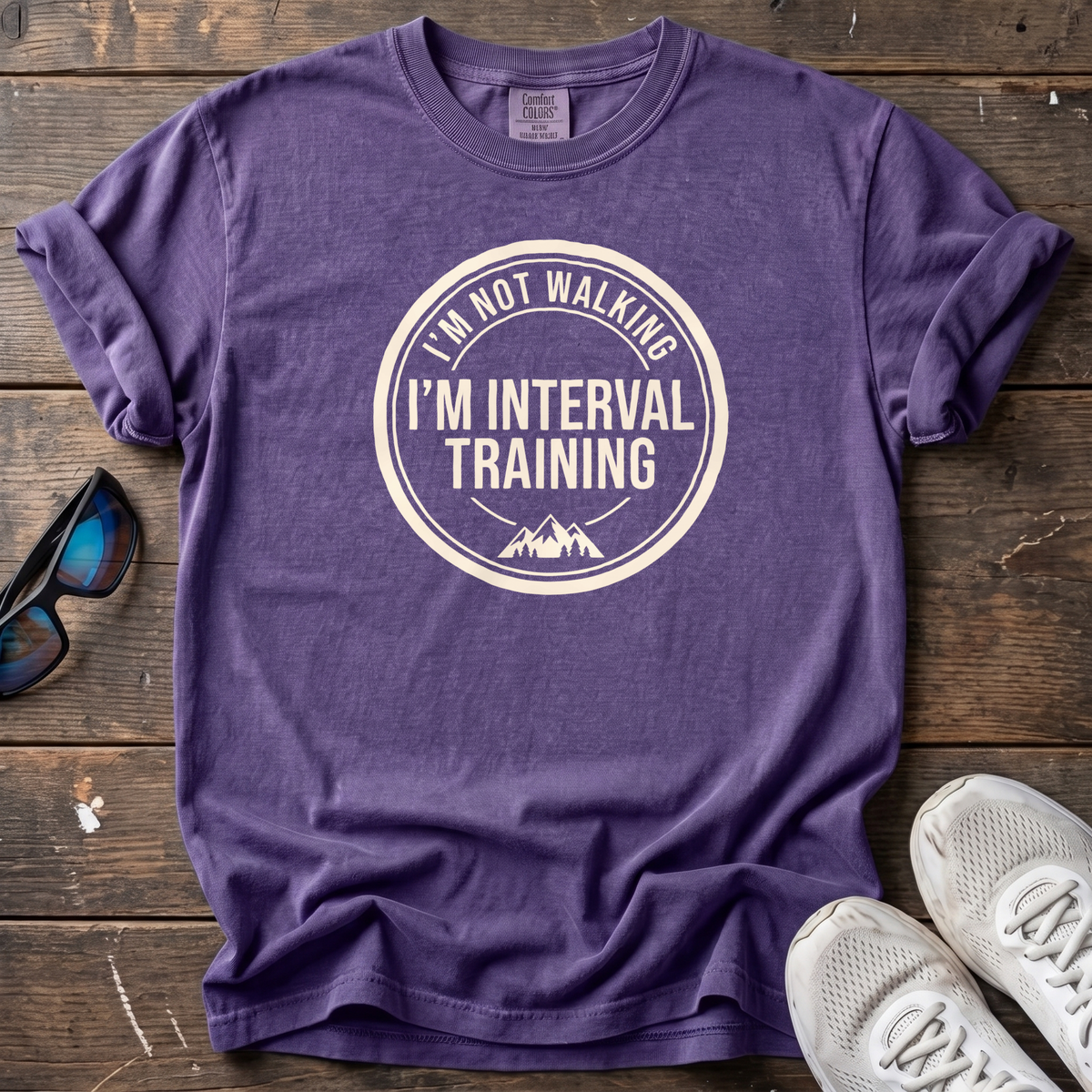 Not Walking, Interval Training Tee — Grape