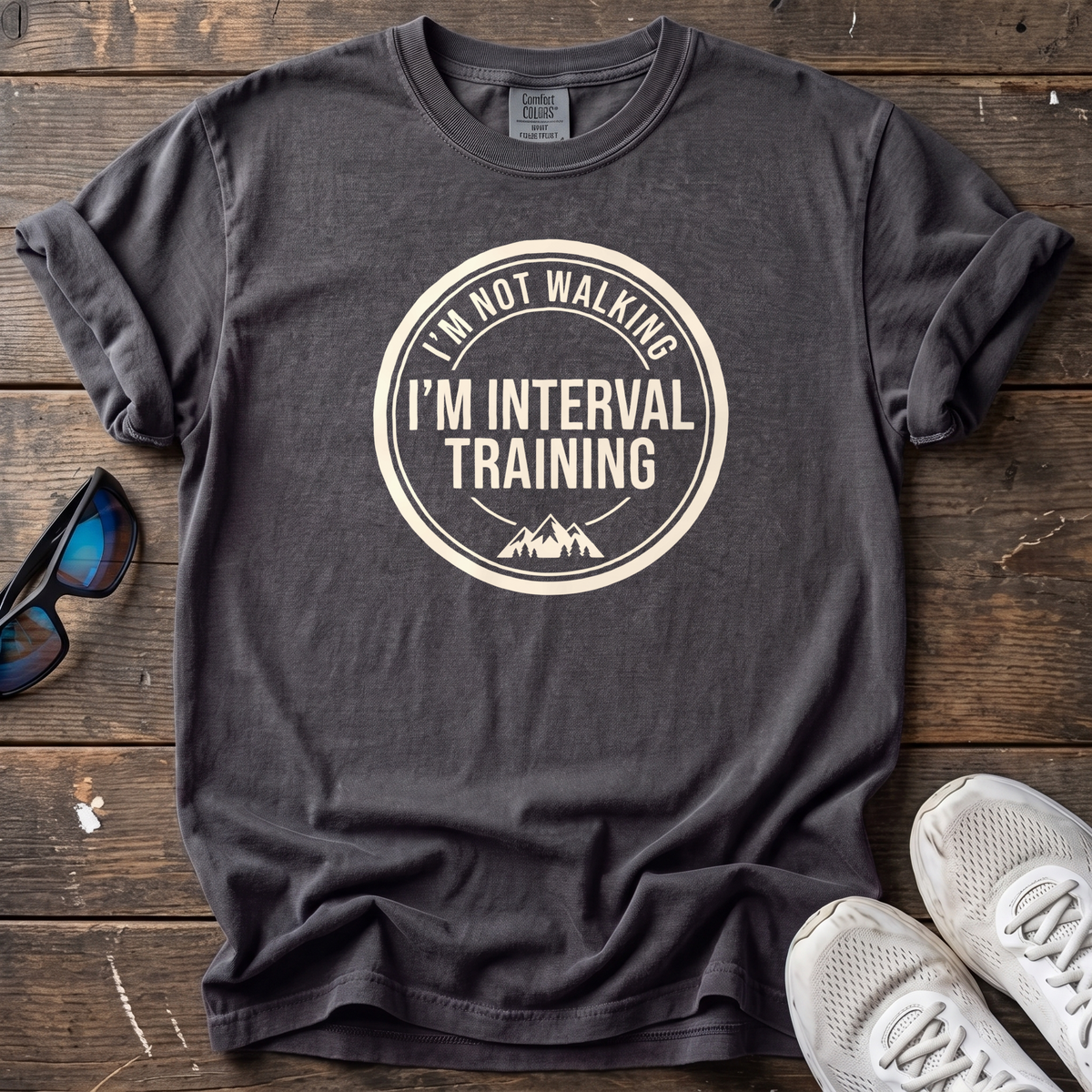 Not Walking, Interval Training Tee — Graphite
