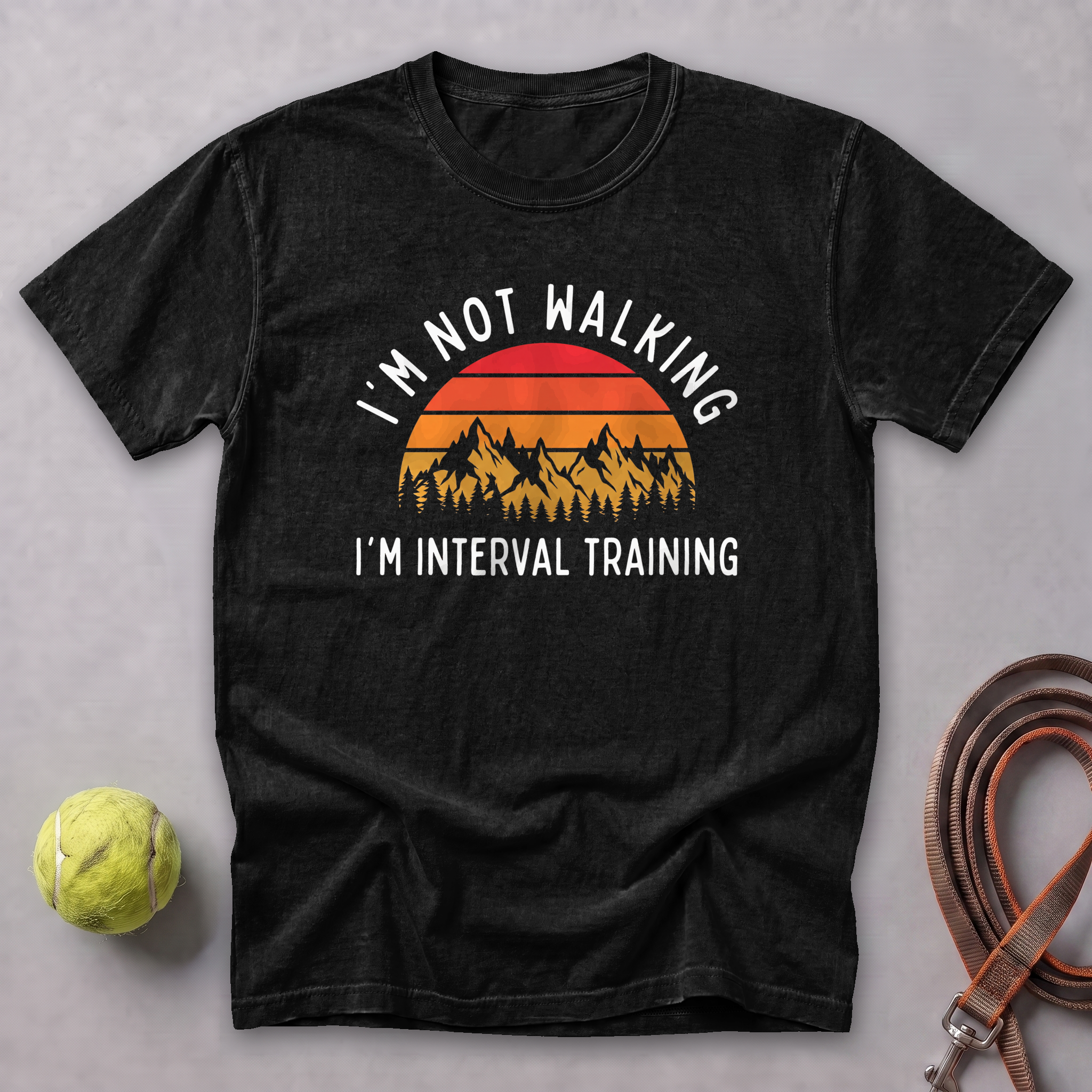 I'm Not Walking Sunset Tee — Black
