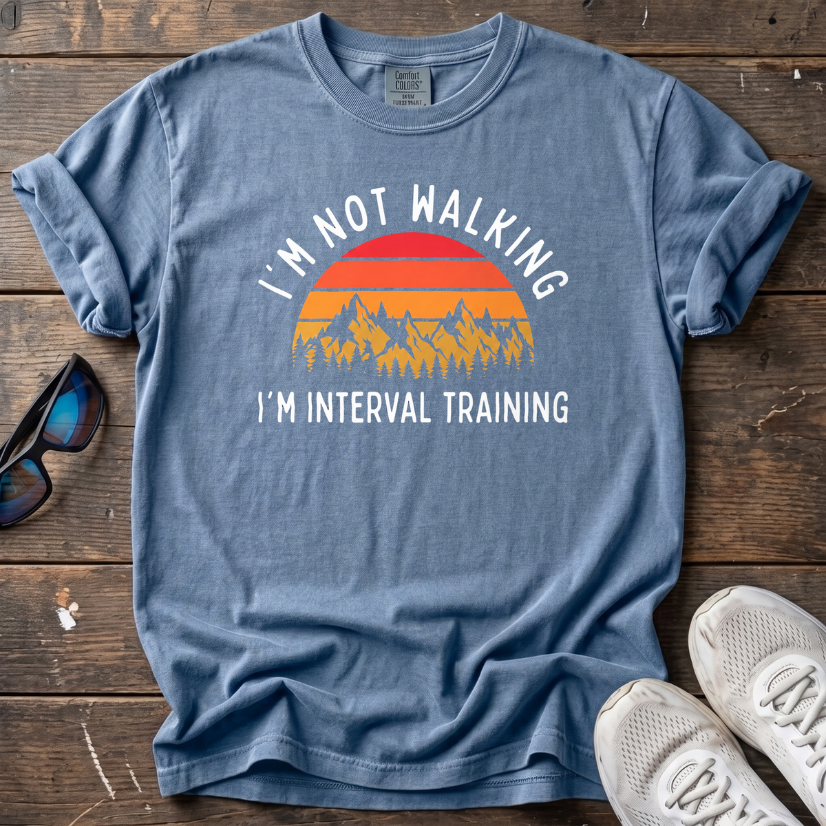 I'm Not Walking Sunset Tee — Blue Jean