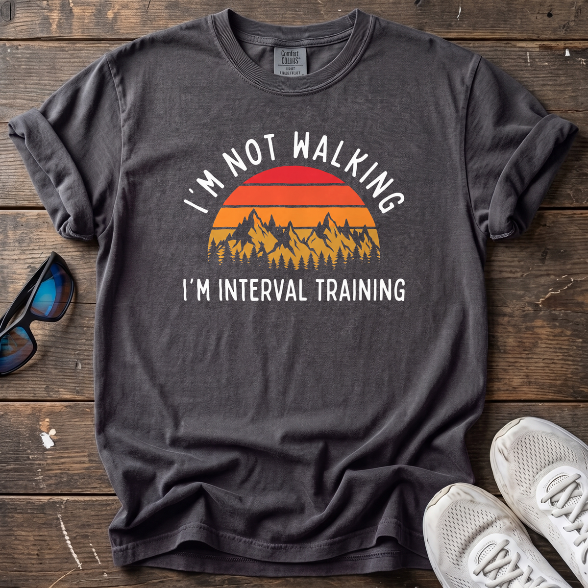 I'm Not Walking Sunset Tee — Graphite