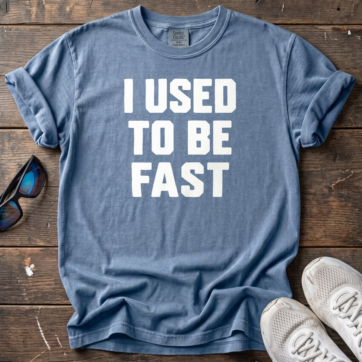 I Used To Be Fast Tee — Blue Jean