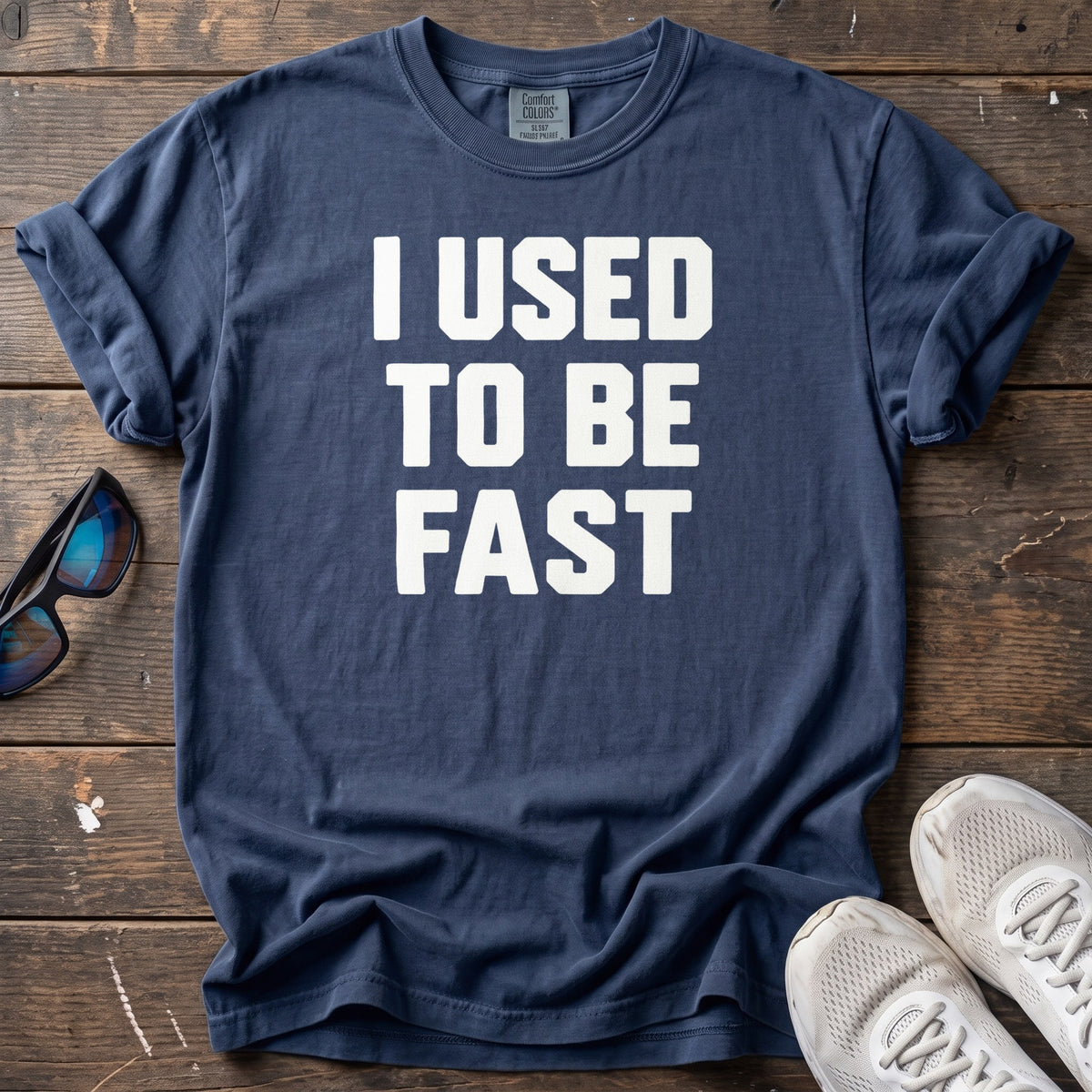 I Used To Be Fast Tee — True Navy