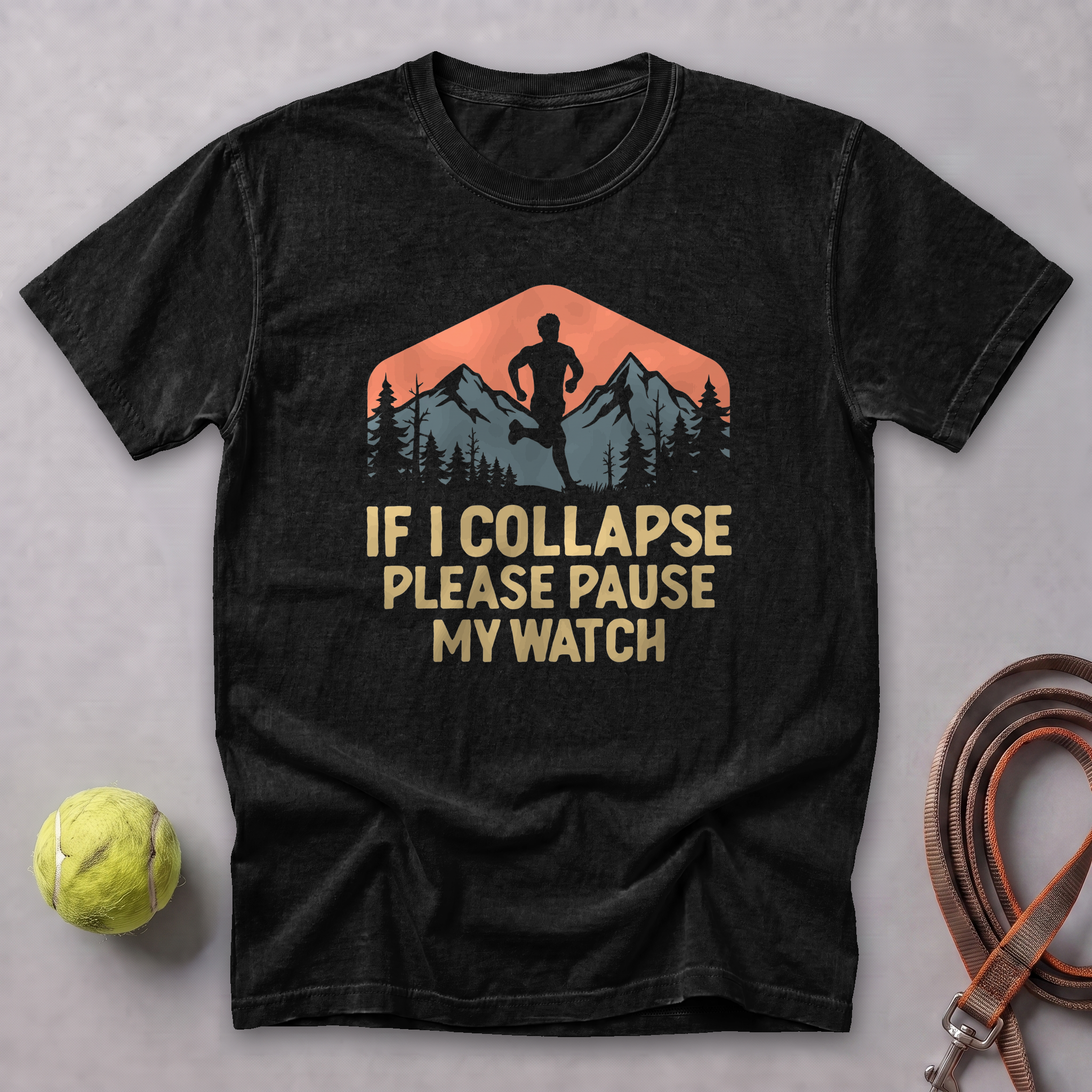 If I Collapse, Please Pause My Watch Tee — Black