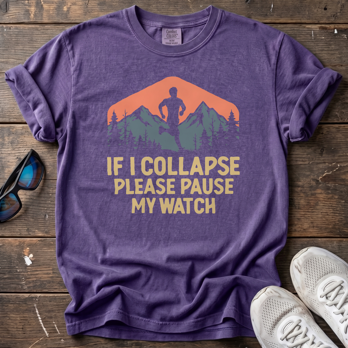 If I Collapse, Please Pause My Watch Tee — Grape