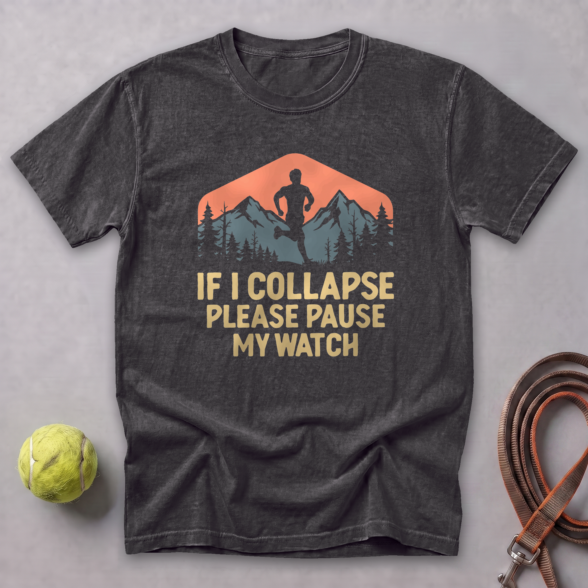 If I Collapse, Please Pause My Watch Tee — Graphite