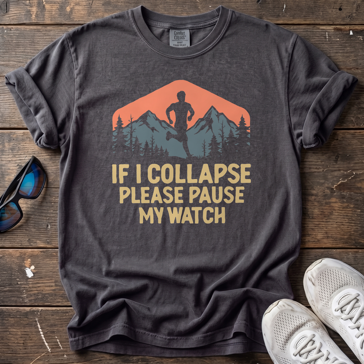 If I Collapse, Please Pause My Watch Tee — Graphite