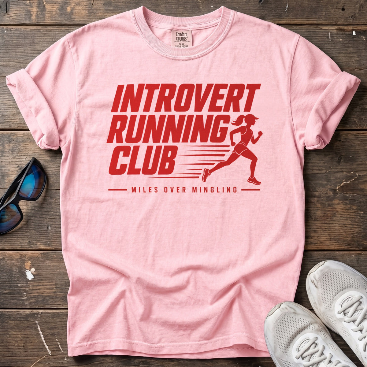 Introvert Running Club Tee — Blossom
