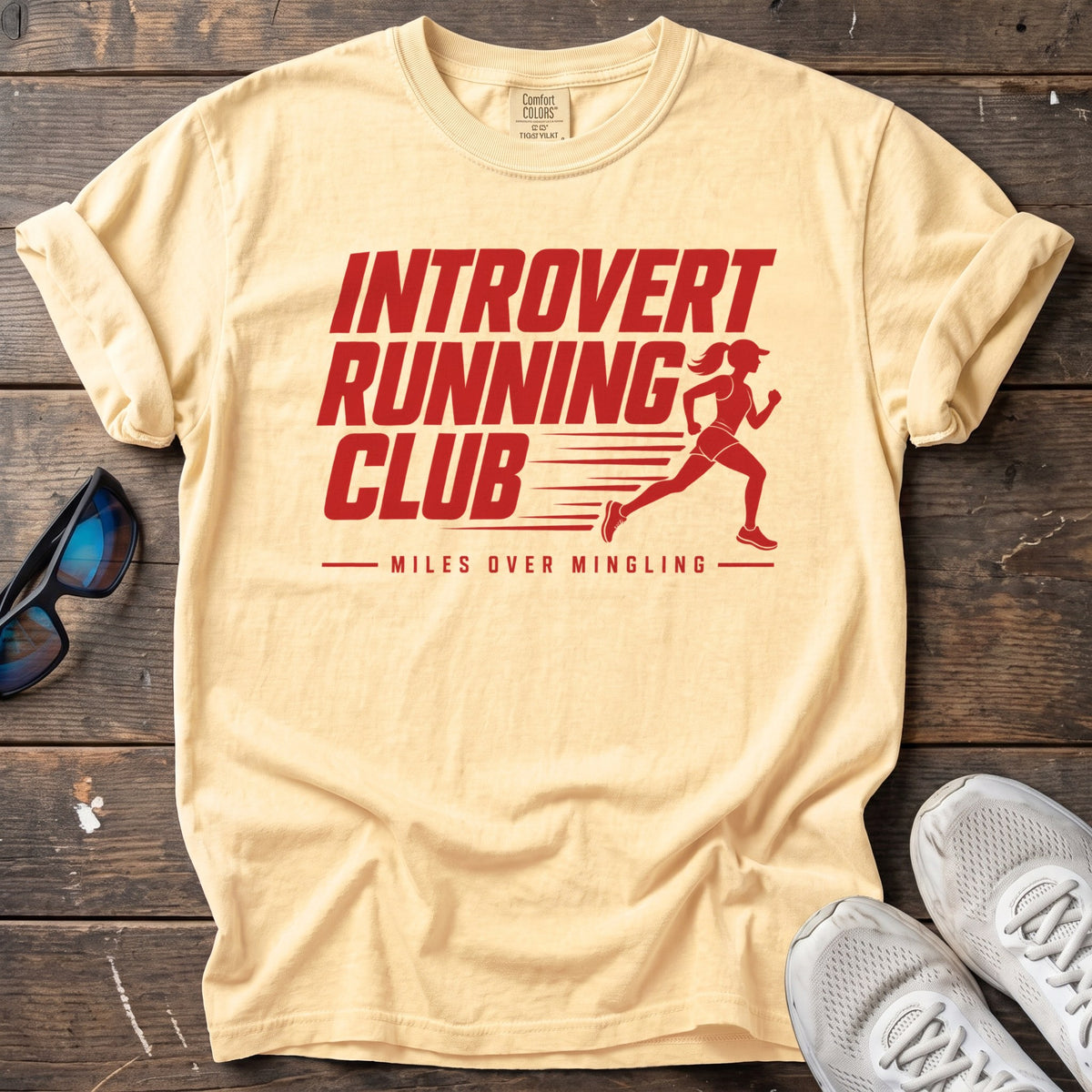 Introvert Running Club Tee — Butter