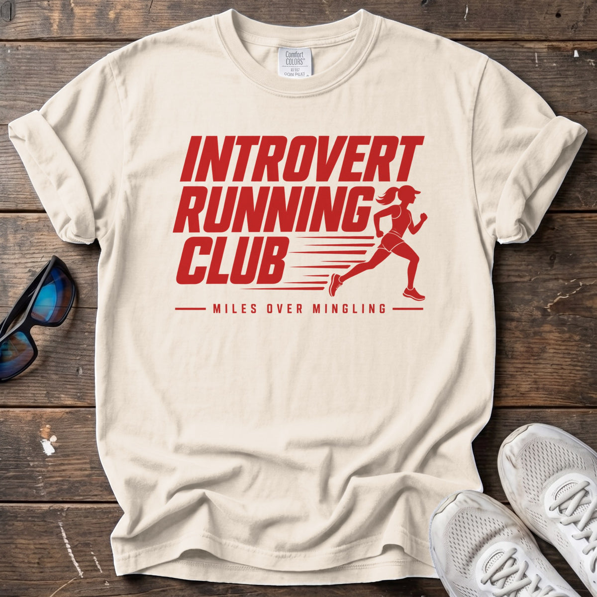 Introvert Running Club Tee — Ivory