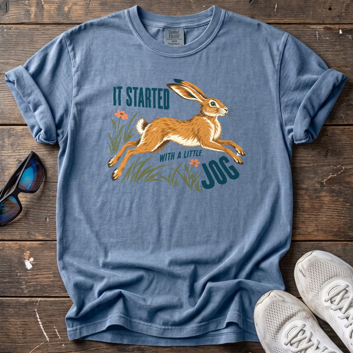 It Started With a Jog Tee — Blue Jean