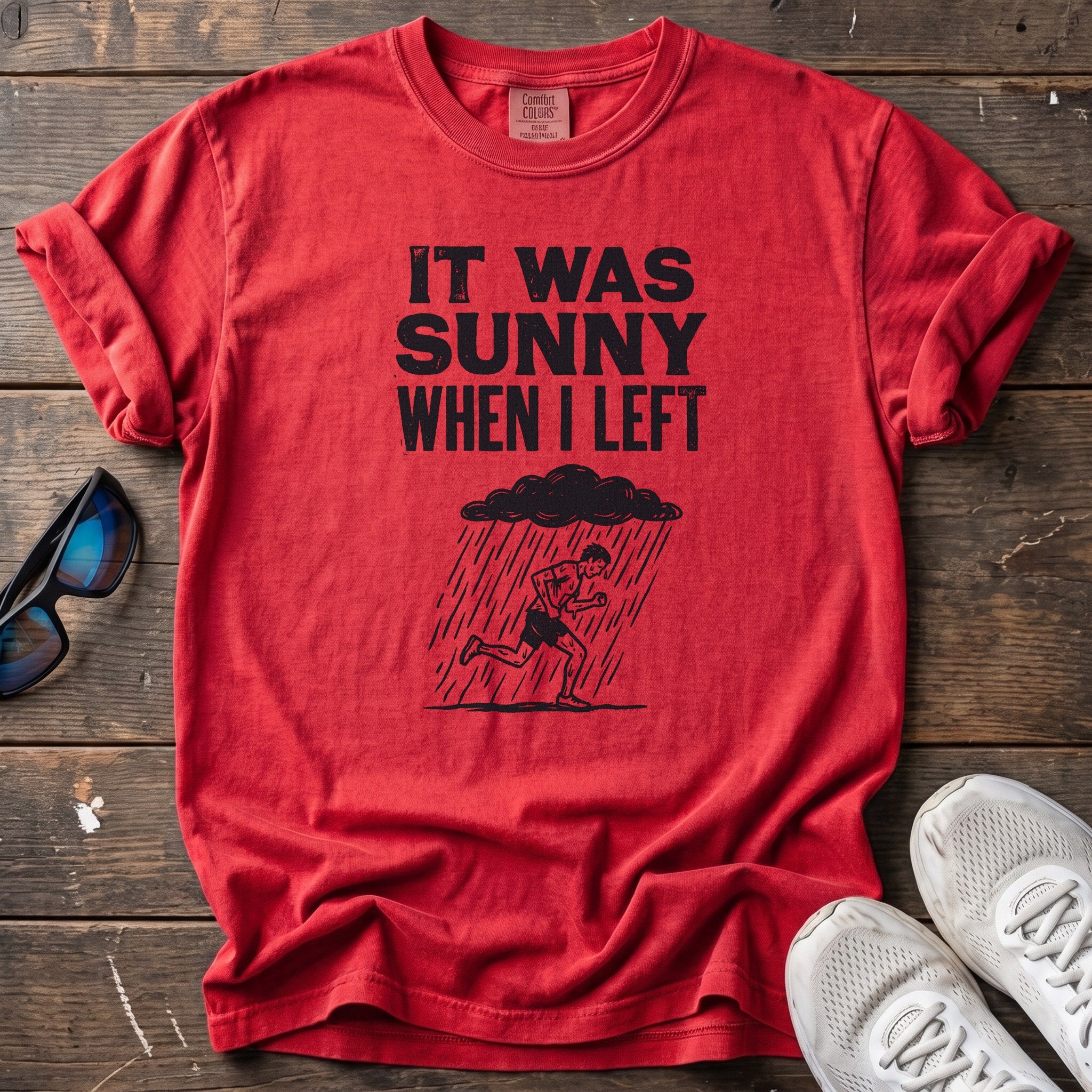 Sunny When I Left Tee — Red