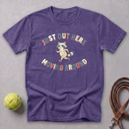 Just Out Here Moving Raccoon Tee — Grape