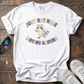 Just Out Here Moving Raccoon Tee — White
