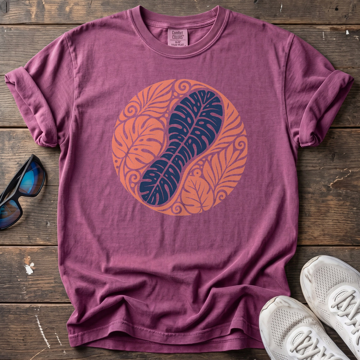 Leave Only Footprints Tee — Berry