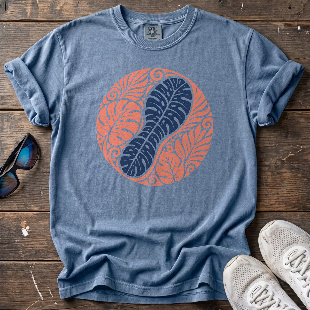 Leave Only Footprints Tee — Blue Jean