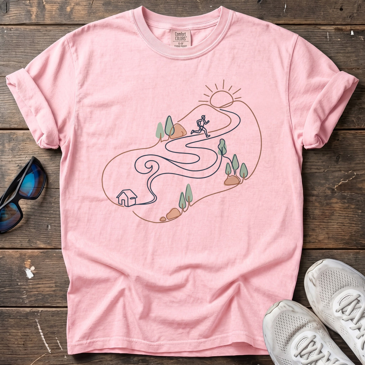 Line Jogger Mono Tee — Blossom