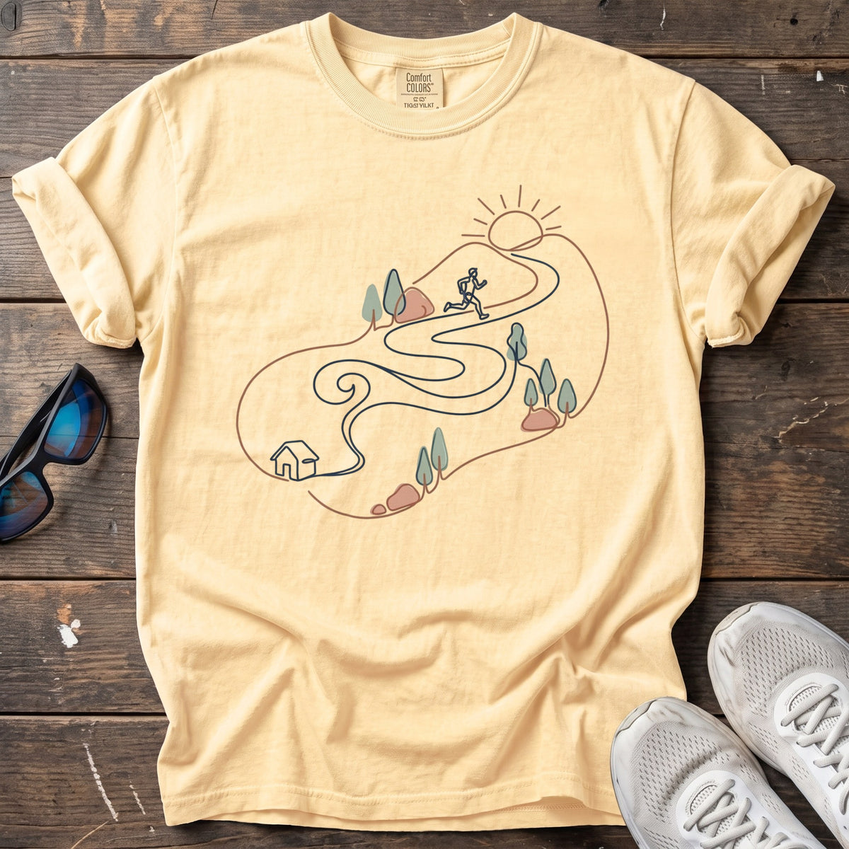 Line Jogger Mono Tee — Butter