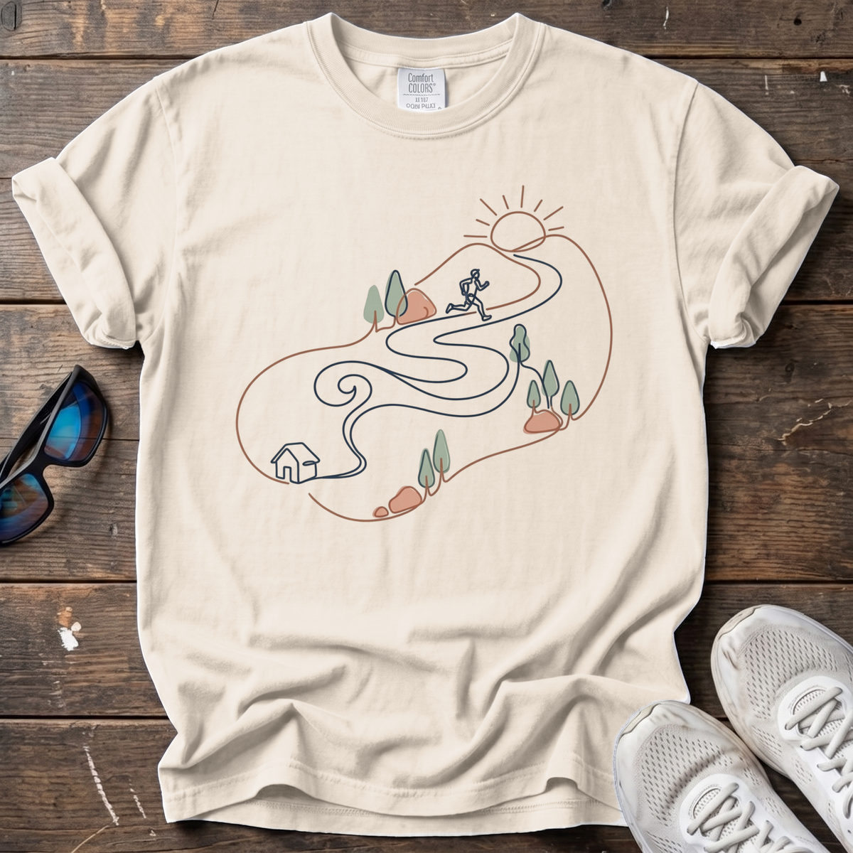 Line Jogger Mono Tee — Ivory