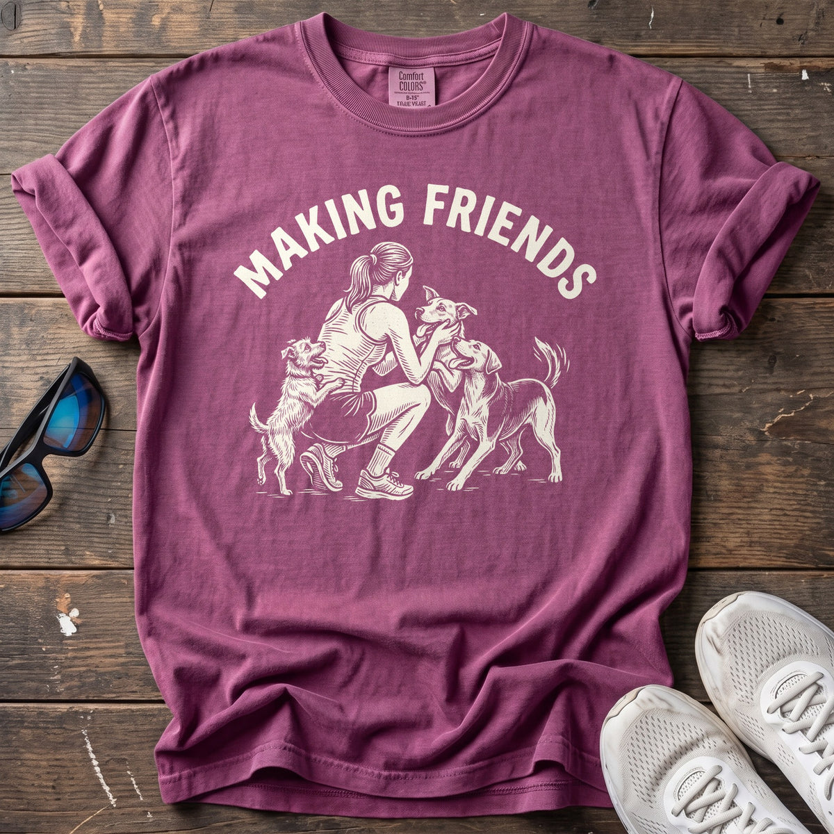 Making Friends Tee — Berry