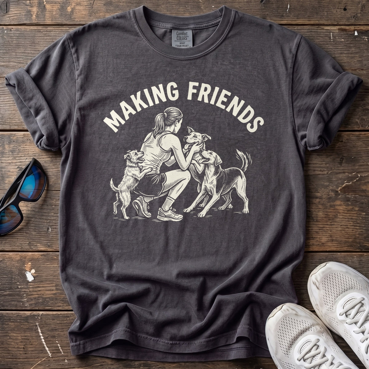Making Friends Tee — Graphite