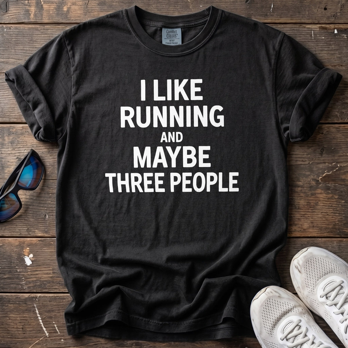 Maybe Three People Tee — Black