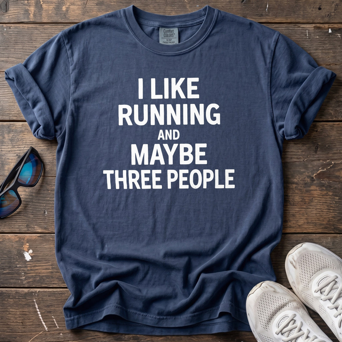 Maybe Three People Tee — True Navy