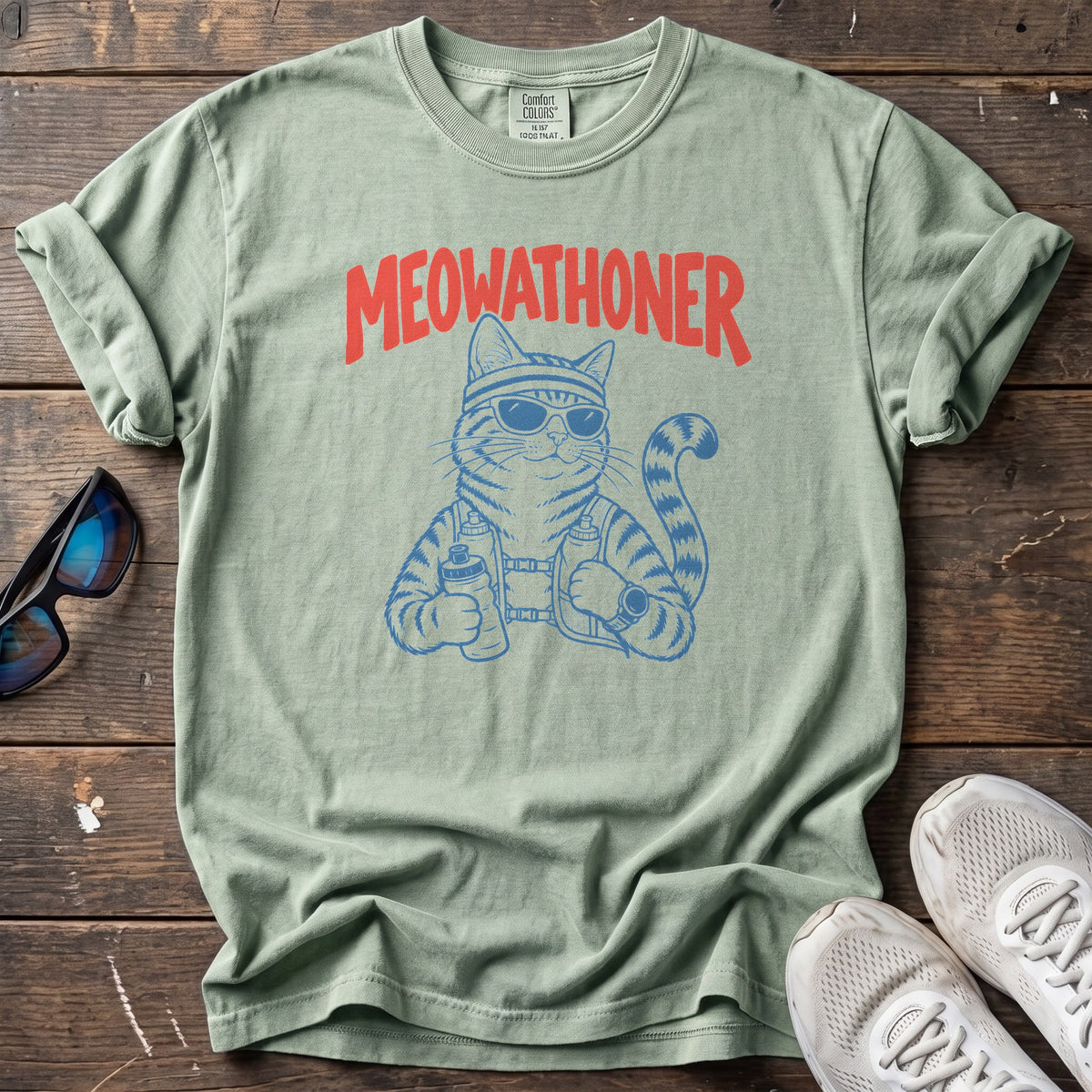 Meowathoner Tee — Bay