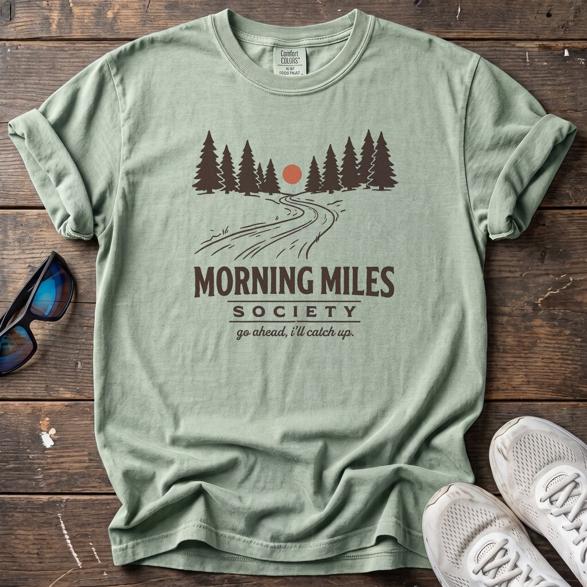 Morning Miles Society Tee — Bay