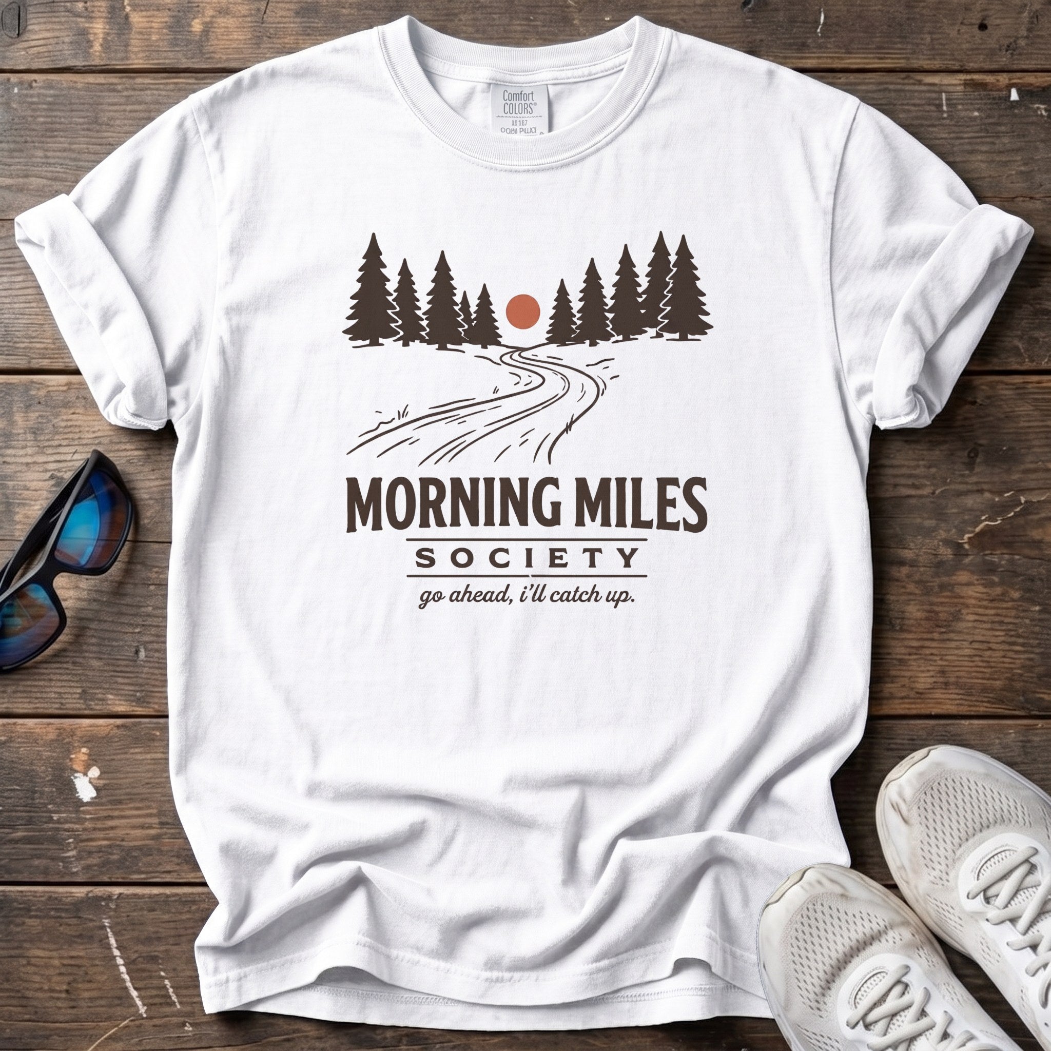 Morning Miles Society Tee — White