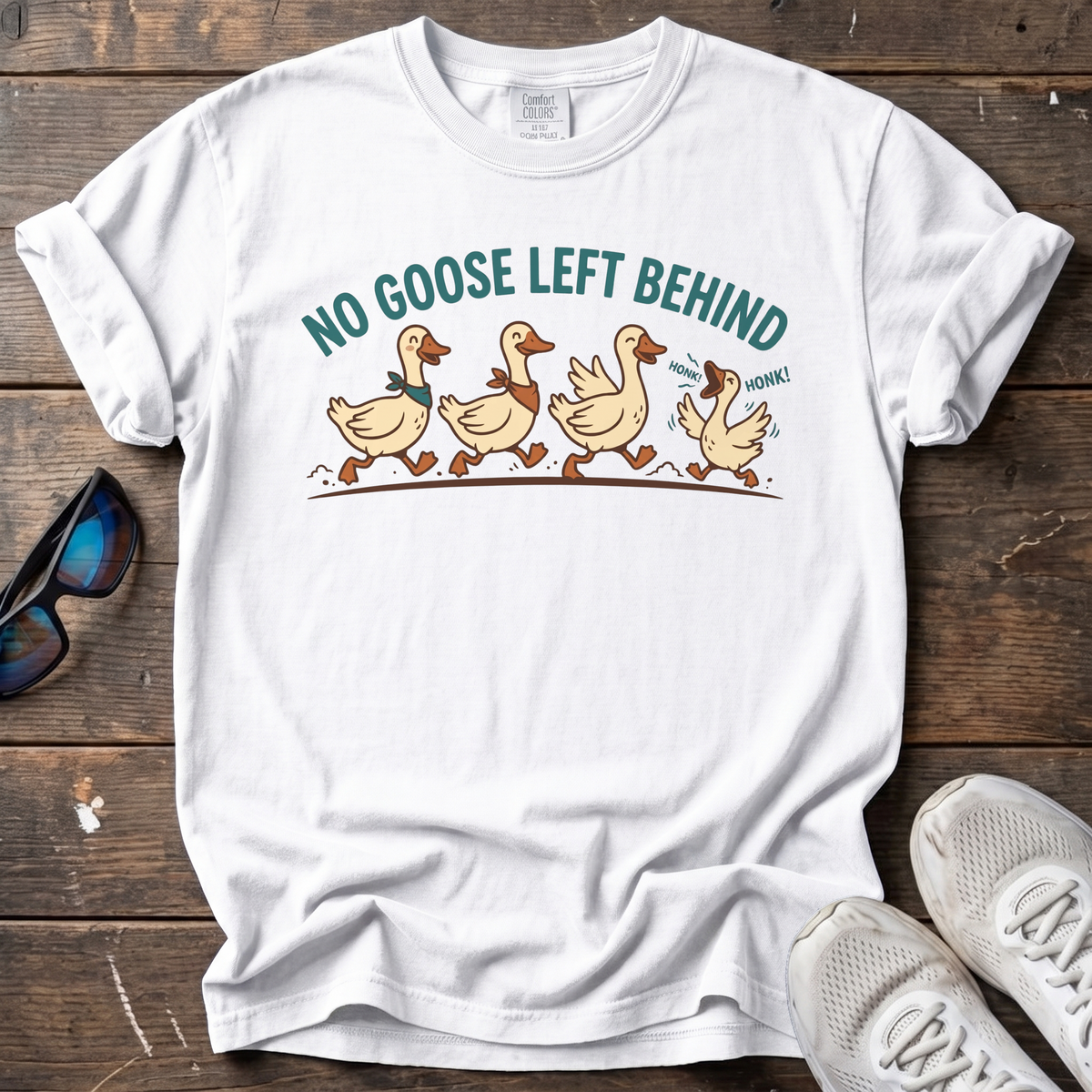 No Goose Left Behind Tee — White